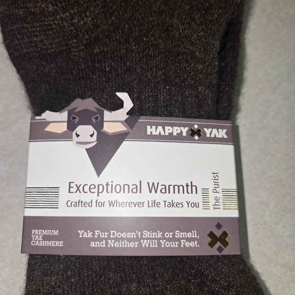 Happy Yak Cashmere Yak Brown Socks Size Large - Picture 2 of 14